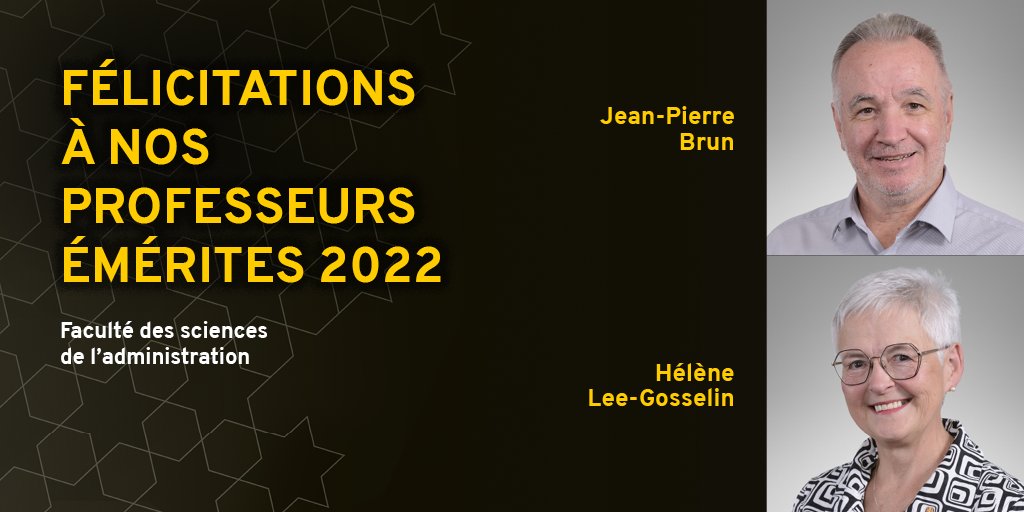 🌟 L'éméritat, c'est la + haute #distinction remise aux membres du corps professoral. #fsaulaval se joint à l'@universitelaval pour féliciter @jpbrun et Hélène-Lee Gosselin pour leur contribution de carrière en #enseignement et en #recherche. Détails: bit.ly/3TxDpd8