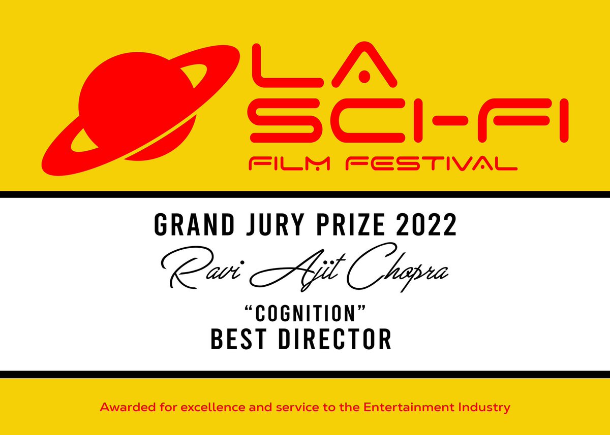 CognitionScifi (@cognitionscifi) on Twitter photo <a href="/cognitionscifi/">CognitionScifi</a> has won the Grand Jury Prize 2022 for Best Director of the year for <a href="/raviachopra/">raviachopra</a> at the L.A Sci-Fi Film Festival 2022. Many Thanks to the festival and the whole team.
@talashvideocentre production with @digitalboulevard @12cornerproductions <a href="/chinahousearts/">China House Arts</a> <a href="/cognitionscifi/">CognitionScifi</a> has won the Grand Jury Prize 2022 for Best Director of the year for <a href="/raviachopra/">raviachopra</a> at the L.A Sci-Fi Film Festival 2022. Many Thanks to the festival and the whole team.
@talashvideocentre production with @digitalboulevard @12cornerproductions <a href="/chinahousearts/">China House Arts</a>