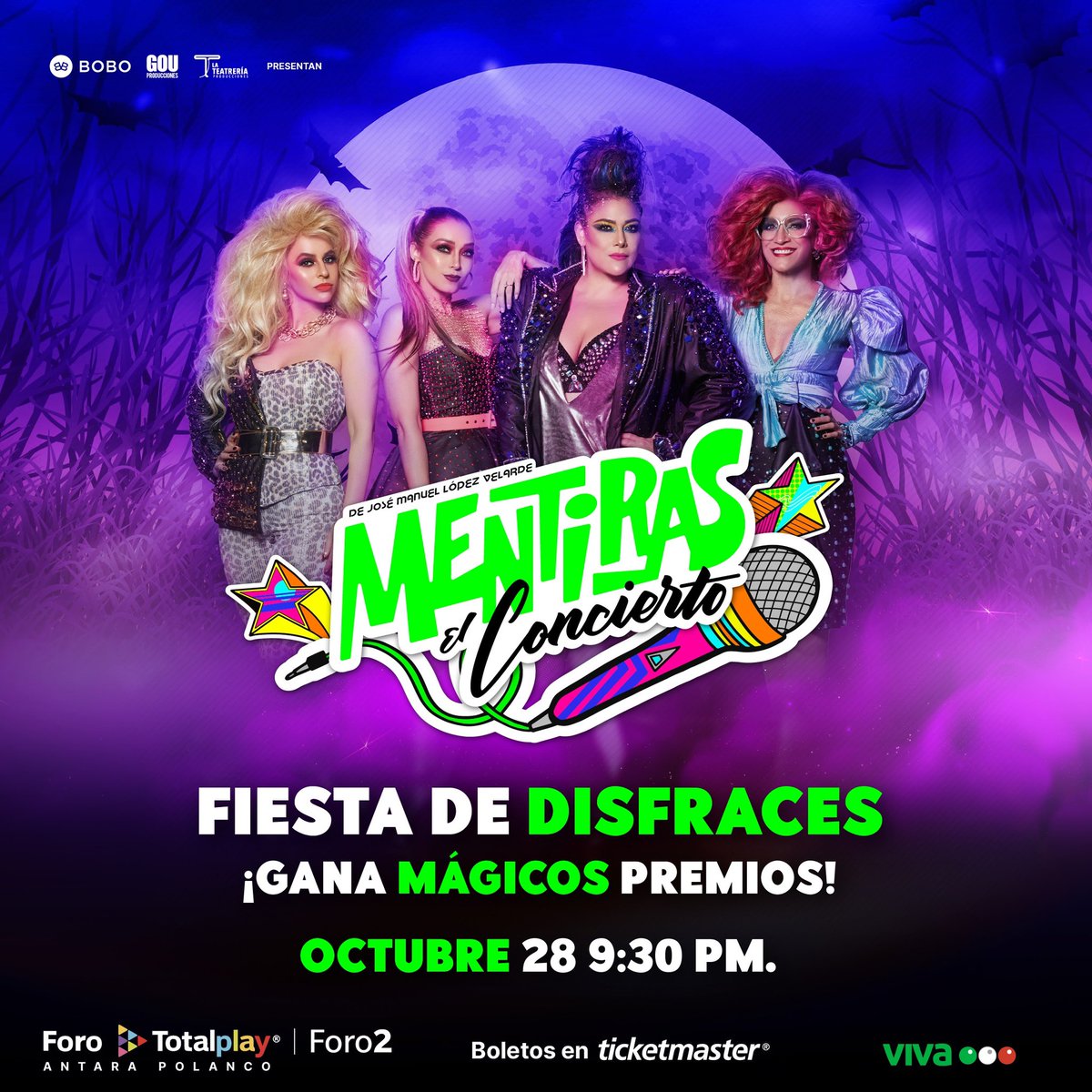 ¡Esta noche será mágica en #MentirasElConcierto! Ve preparando tu disfraz porque tendremos premios increíbles 👻🎃

No olvides comprar tus boletos aquí: bit.ly/MeC28Octubre para este viernes 28 de octubre, 9:30 pm, en el <a href="/Foro_Totalplay/">Foro Totalplay</a>.