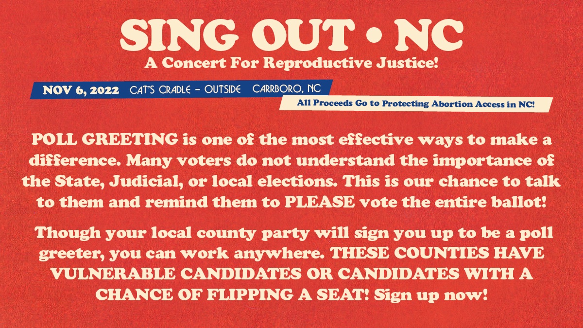 Tift Merritt (@tiftmerritt) on Twitter photo REPRODUCTIVE JUSTICE IS ON THE BALLOT IN NC. Interested in canvasing or phone banking? <a href="/NeighborsOnCall/">Neighbors on Call</a> and #County2CountyNC can help! countytocountync.org REPRODUCTIVE JUSTICE IS ON THE BALLOT IN NC. Interested in canvasing or phone banking? <a href="/NeighborsOnCall/">Neighbors on Call</a> and #County2CountyNC can help! countytocountync.org