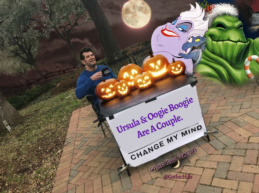 GothicHills's tweet photo. gothichills We want to see this origin story. #GothicHills #TNBC #Disney #oogieboogie #ursula #disneyvillains https://t.co/3phOo2Ahko