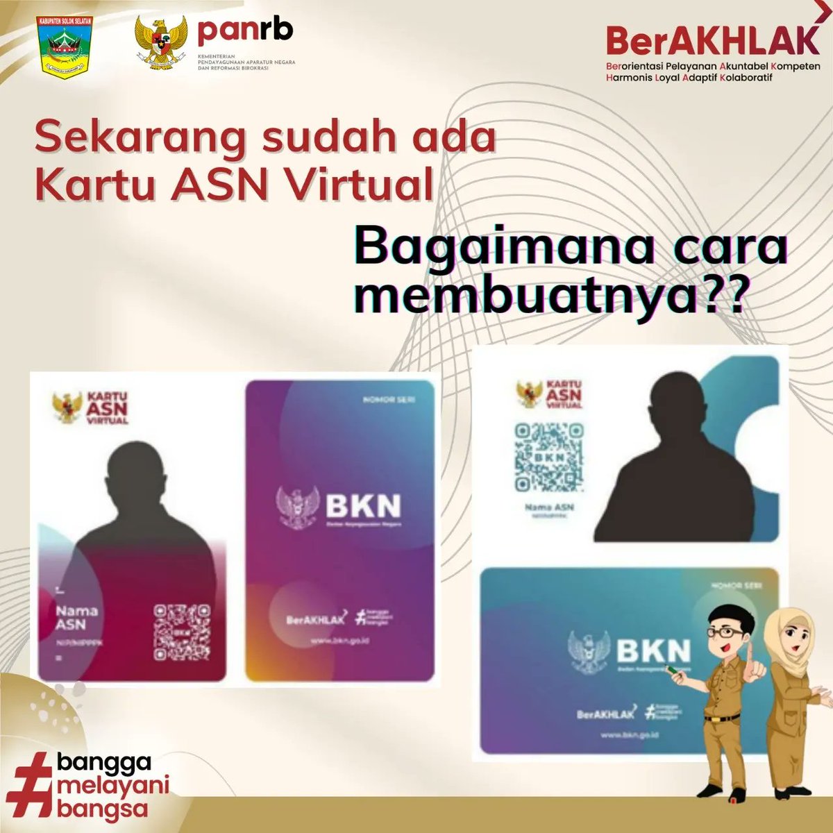 solokselatankab's tweet photo. Udah pada tau belum ya, apa kegunaan kartu ASN virtual??

Yang jelas, kegunaan kartu ASN Virtual merupakan kartu identitas elektronik bagi ASN untuk mempermudah berbagai layanan ASN.

#banggamelayanibangsa #solsel #solokselatan #sumbar #asn https://t.co/idsMPqENlp