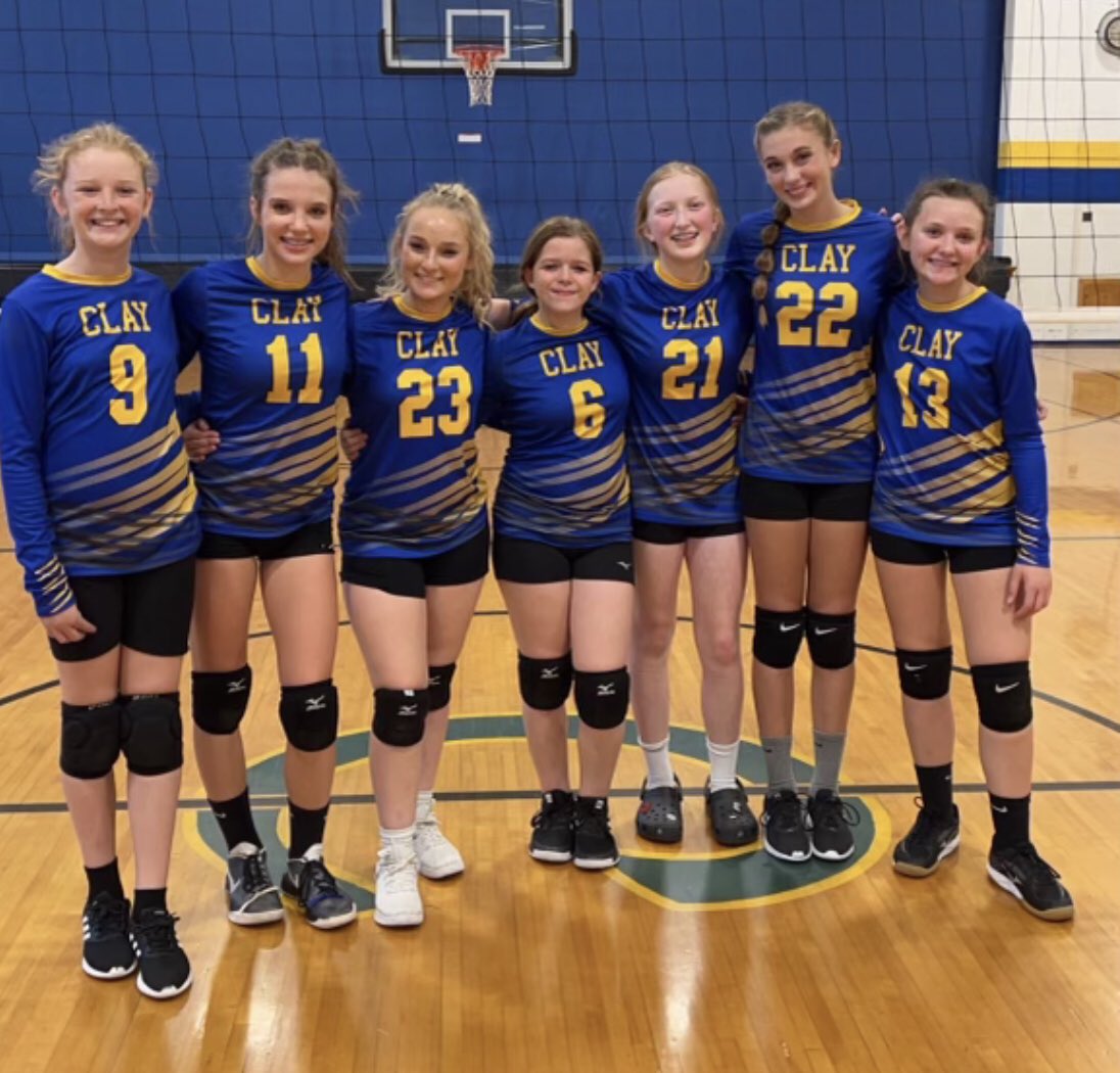 claylsdsports's tweet photo. Clay 8th grade VOLLEYBALL team finishes the regular season UNDEFEATED (16-0/12-0) as they defeat Green 25-22, 25-9 to finish the regular season. Way to go! https://t.co/Gw3jMWI7DR