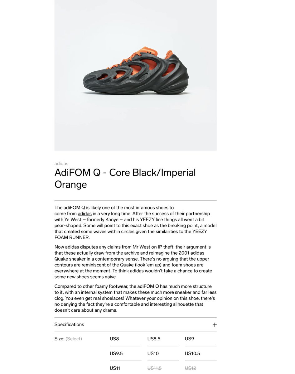 adifom q black imperial orange