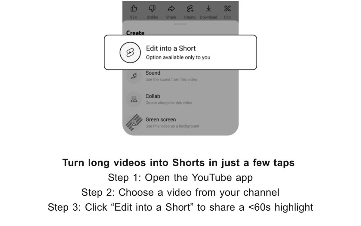 YouTube just made it easy to convert your existing content into Shorts

📲 Works off YouTube Mobile
👉 Gives existing videos a second life
📈 Reach a whole new wave of fans