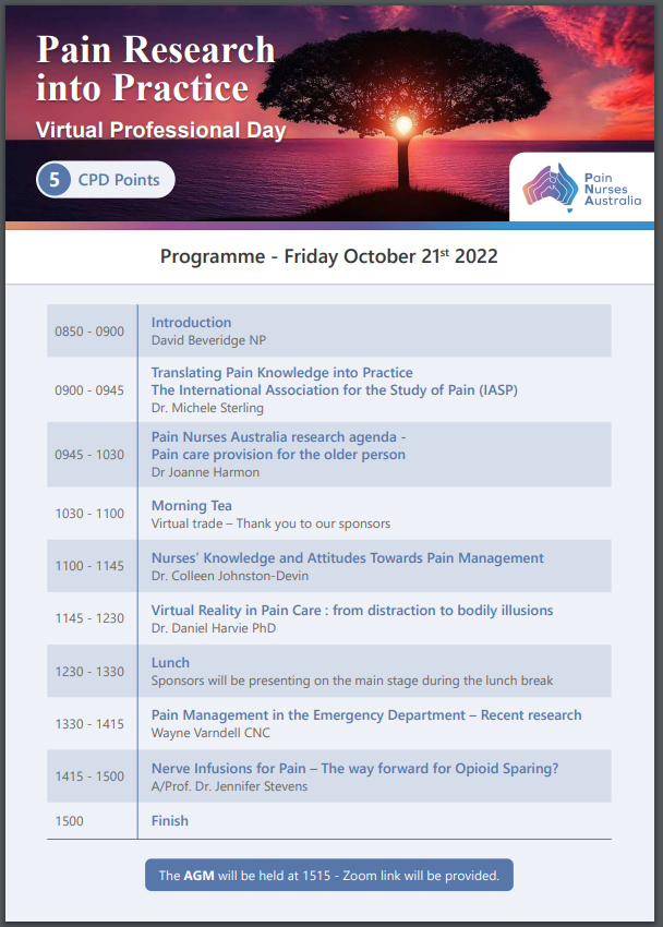 PainNursesAus's tweet photo. 4 days to go!   It's not too late to register for our Annual Professional Development Day Pain Research into Practice https://t.co/pJdkBoyK7R

#pain #nurse #nursepractitioner https://t.co/s9oaljyoCM