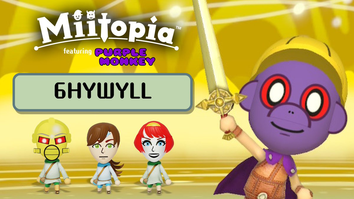 pm58790's tweet photo. Want Purple Monkey or other Miis made/downloaded by me? Well, here's my access key: 6HYWYLL #Miitopia #Miitopiaaccesskey #Miitopiacode https://t.co/IJRhujaKPd