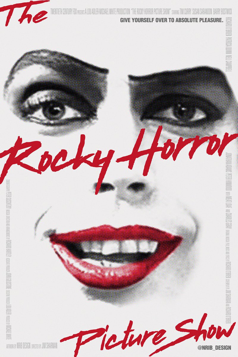jonetodidthis's tweet photo. Give yourself over to absolute pleasure! 💋

To me, nothing screams more spooky season than #TheRockyHorrorPictureShow and this is my tribute poster for this absolute queer classic. Tim Curry's Frank n' Furter has a face card for ages. #movieposter #horrorcommunity #queer https://t.co/5KLxawuKuS