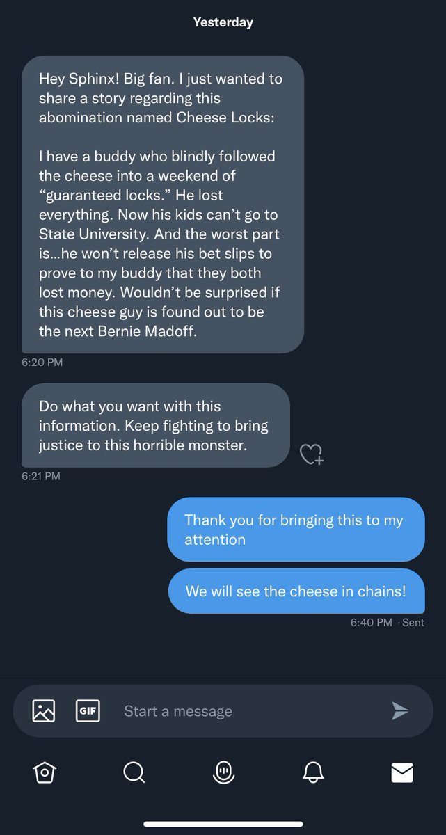 IAmUrSphinxGod's tweet photo. @CheeseLocks100 You are a disgusting one cheese https://t.co/2c3mH2hwHA