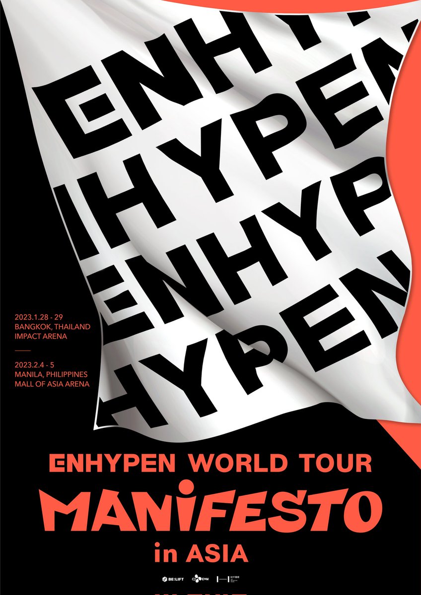 PULP Live World is bringing ENHYPEN to the Philippines for their first solo concert in the country on February 4 and 5, 2023, at the MOA Arena! More info on #EN_WORLDTOUR_MANIFESTO #MANIFESTO_IN_MANILA soon via @pulpliveworld's official pages. @ENHYPEN