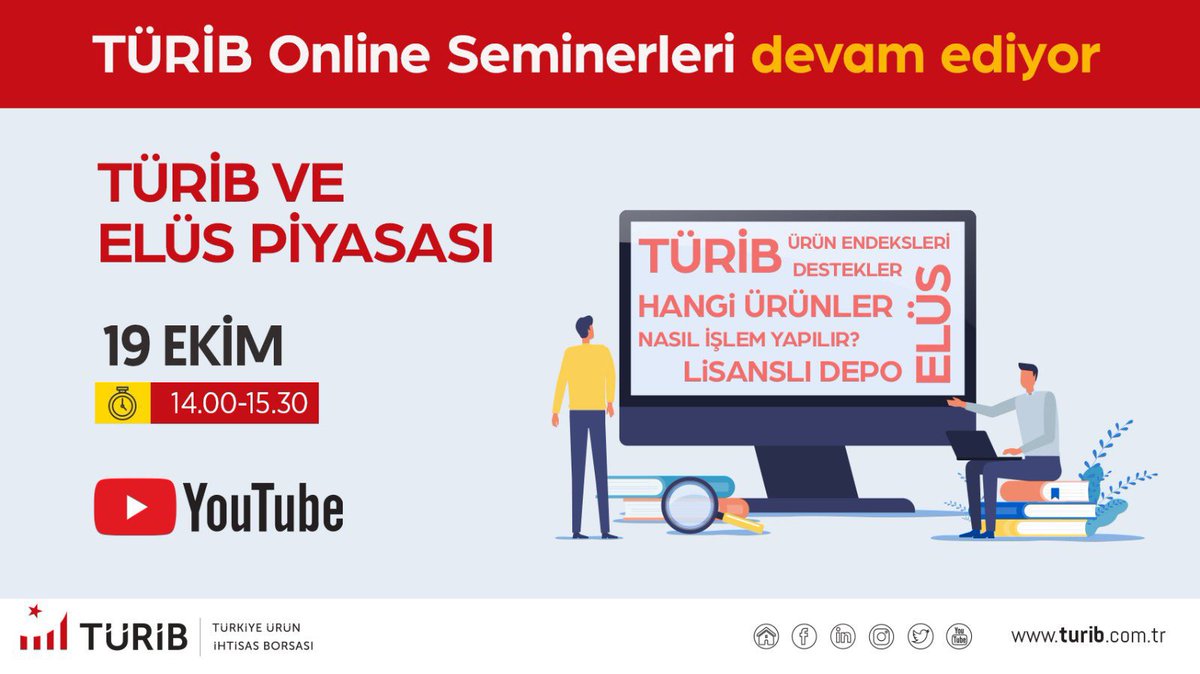 19 Ekim 14.00
TÜRİB Eğitim YouTube kanalı üzerinden bit.ly/3I9Ujsz canlı olarak yayınlanacaktır.