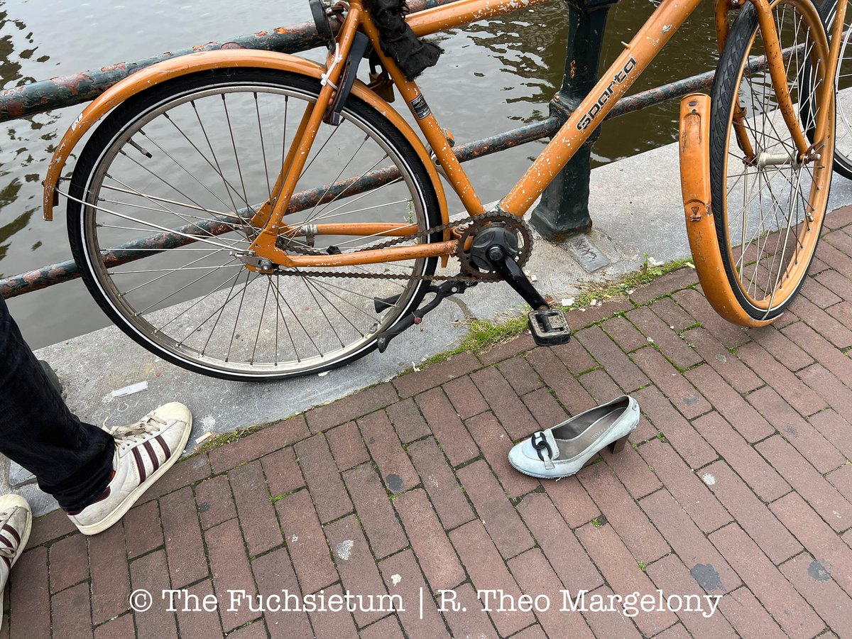 FuchsiariusToo's tweet photo. Scene in Amsterdam. A shoe. https://t.co/MAFuLnzkBv