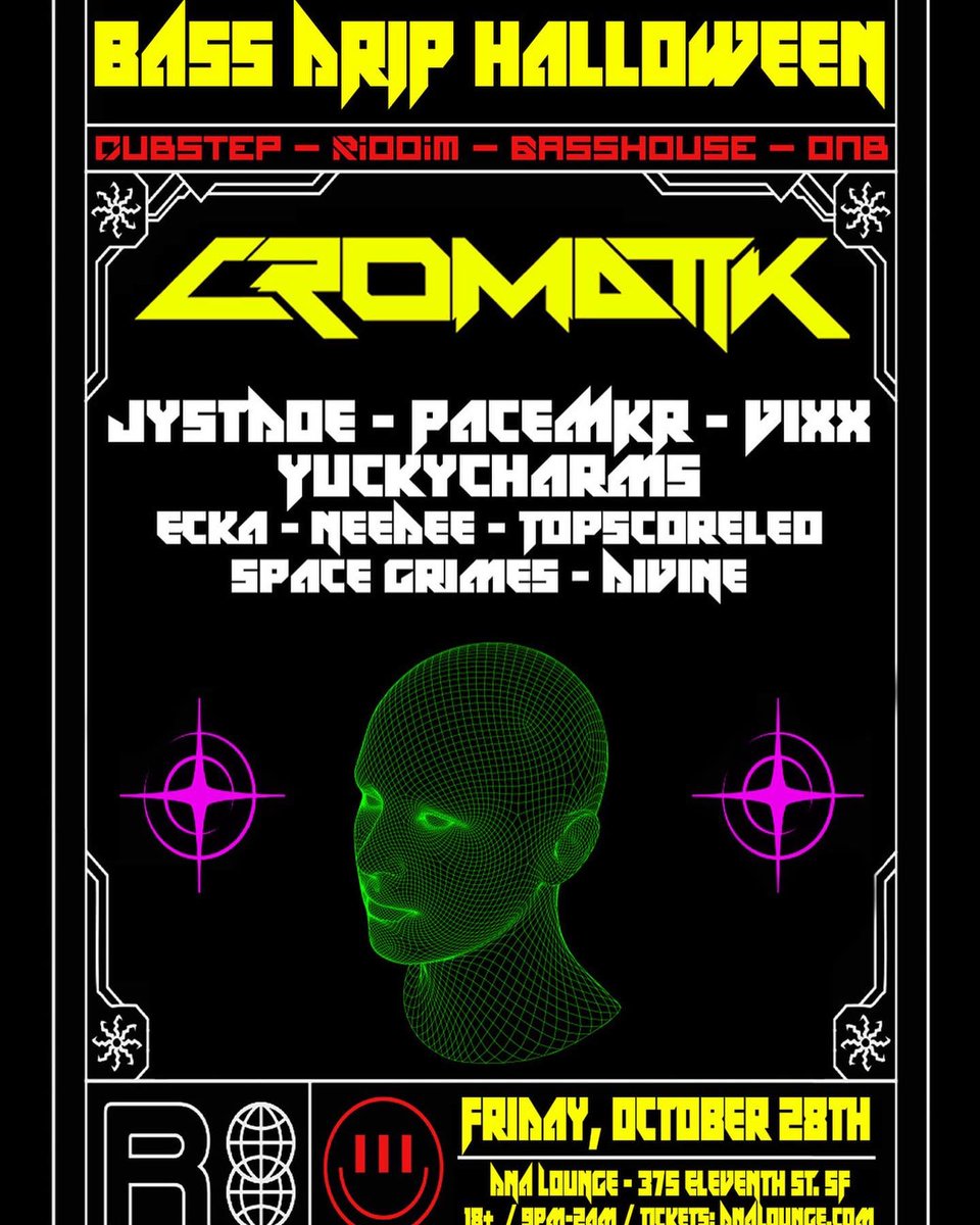Jystdoe's tweet photo. candid or faded? 🤔
catch me throwin down for @cromatikdubz
•FRIDAY 10/28
w the homies on mf halloween weekend 10/28 @ 9pm
•
location: @dnalounge SF 🌉
•
2 stages 🤐 hosted by @blurrevents
DM for tix 🖤
•
#cromatik #dubstep #dnalounge #sf #jystdoe #bayarearavers #ravers https://t.co/NX1sPoiH49