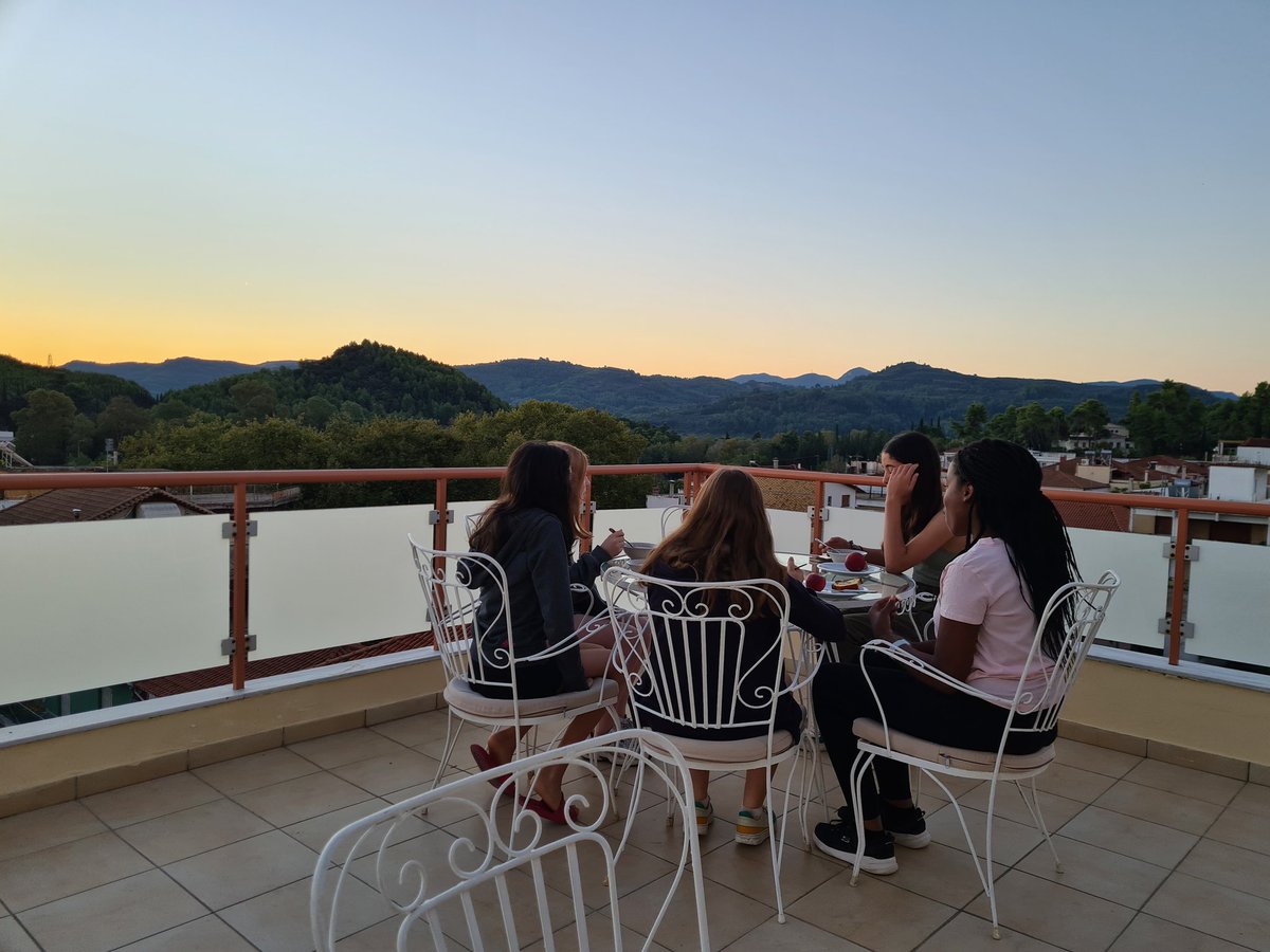 SHSClassics's tweet image. Lovely breakfast overlooking the Peloponnese in preparation for our trip to Olympia...very excited! @SurbitonHigh