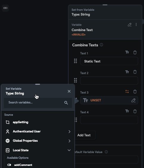 flutterflowtips's tweet image. New @flutterflow :

Combine text: now we can have an unlimited number of text + variable set as text in UI and actions. In Combine source

Now simply, you can Drop/Drop and rearrange each section in the editor.
#flutterflow #flutterflowtips