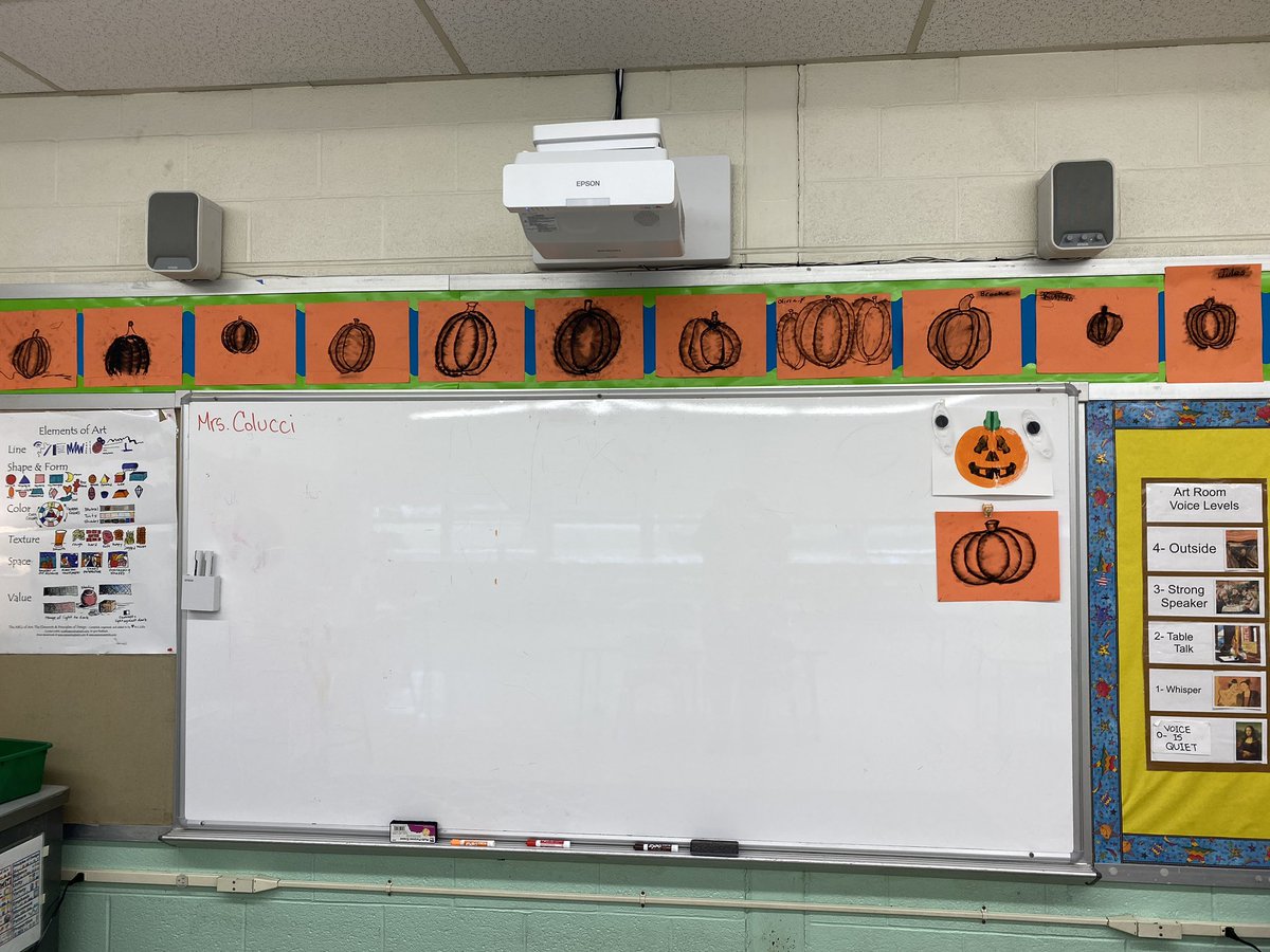 3rd grade Art club had so much fun creating these 3D shaded pumpkins using just a black oil pastel! Love the display of these aligning the room!! Thank you for this great idea- <a href="/cassiestephens/">cassie stephens</a> <a href="/WPSVisualArt/">WPSVisualArt</a> <a href="/WSS_SScott/">Stacey Scott</a> @WilmingtonPS #3rdgradeart