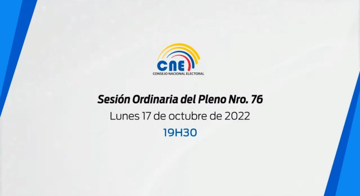 AHORA | Se reinstala la sesión ordinaria No. 76 del #PlenoCNE de manera virtual. Siga la transmisión en directo por YouTube. ⤵️ youtu.be/aQDMcCxPjoE