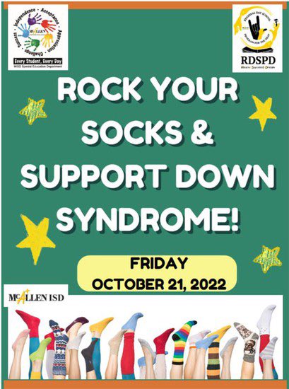 sped_misd's tweet photo. Show your support by Rocking your socks this Friday for Down Syndrome Awareness! https://t.co/uDAMg9fIP0