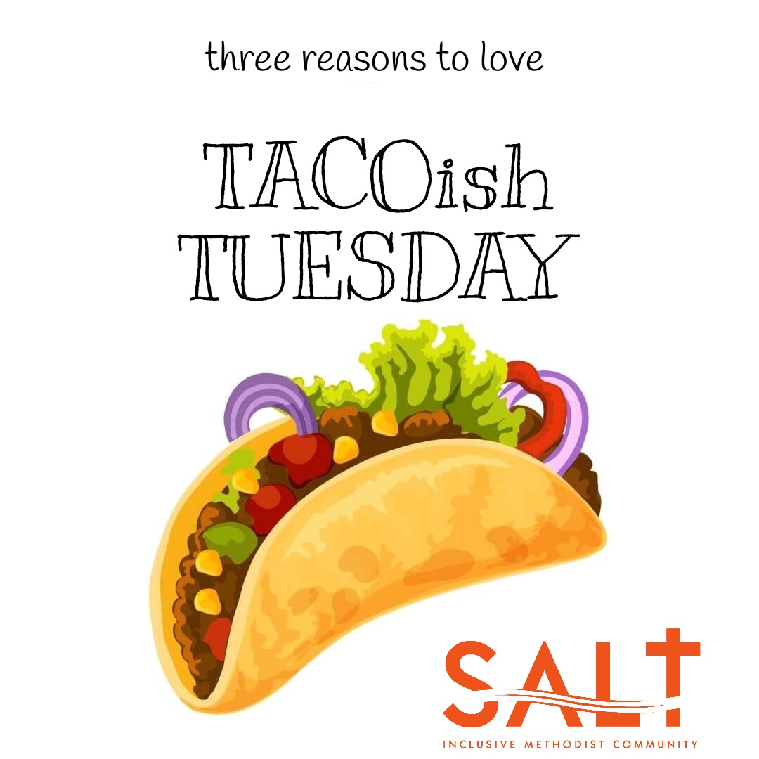 beSALTcommunity's tweet photo. Three reasons to love Tacoish Tuesdays:
1- Eating Tacos 
2-Learning About Creation Care 
3-Singing and Making Music Together 
BONUS: Making friends and building community. 

Want to join us tomorrow? Ping us 910.742.0775 or email pastor@thesalt.church https://t.co/gCVL8uL3gc