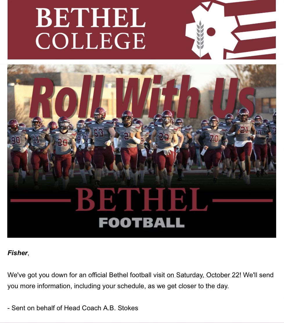 Excited for Saturday 🙌@CoachGrider_BC <a href="/Threshers_FB/">Bethel College FB</a>