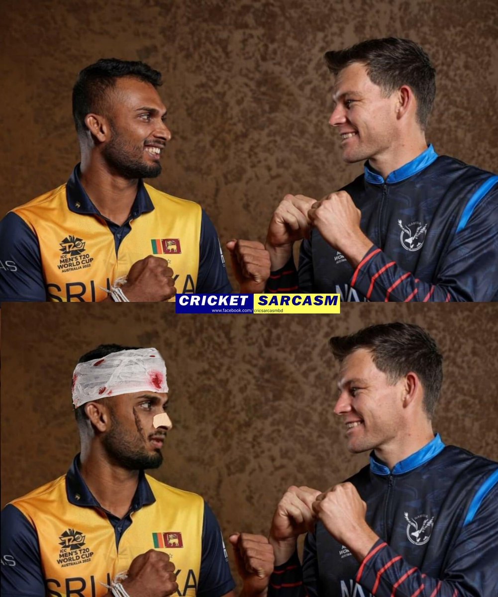 SuhanaSafar1981's tweet photo. Now who did this ?? 👇🏻🤣😂
Happiest nation on the planet right now - Namibia 🇳🇦
Most heartbroken person on the twitter right now - @daniel86cricket
#SLvsNAM #T20WorldCup2022 #Cricket #ZeroIQlevel https://t.co/hs5QGhy1hu