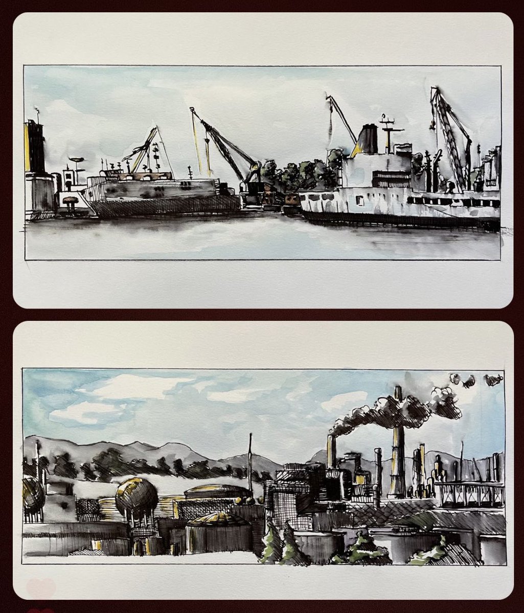 tristopianart's tweet photo. North bay watercolor sketches https://t.co/QCqjZamGXn
