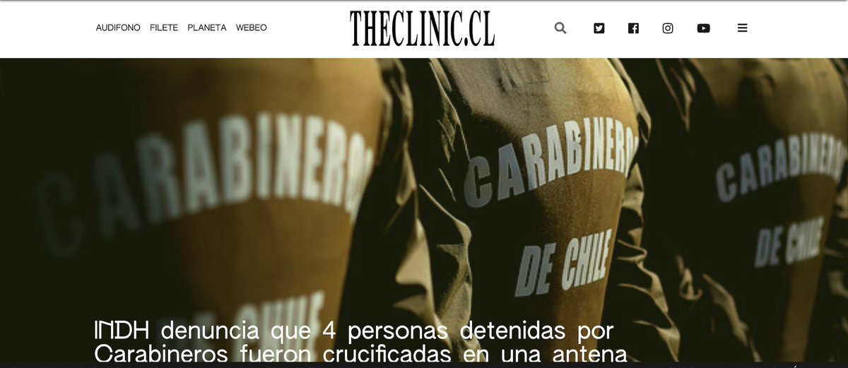 Muchos medios azuzaron irresponsablemente la indignación de la calle durante el estallido. El @thecliniccl voló muy bajo durante todo este período. Esta era su portada el 24 de Octubre del 2019.