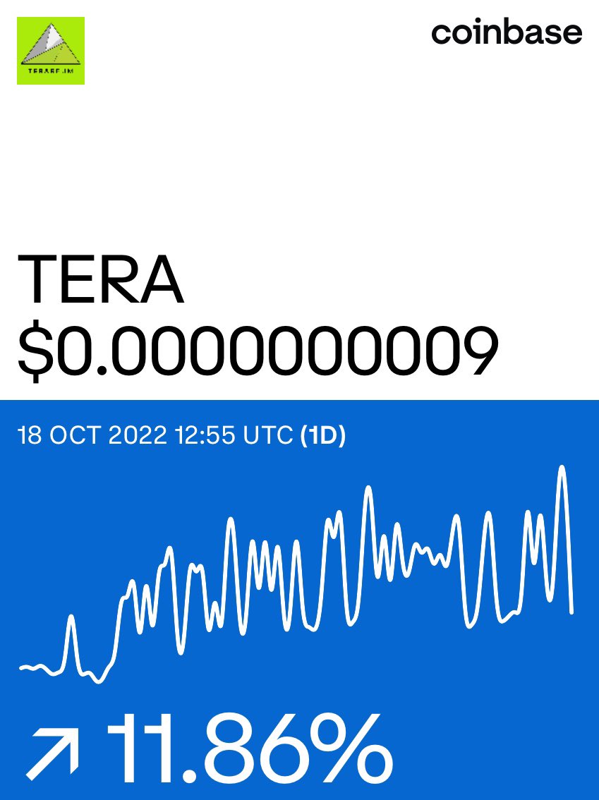 DrVictorPena's tweet photo. Beautiful #Terareum price action!  Great things coming for this project!  Let’s go #TeraTribe !  #TeraPay #TeraExchange #TeraPool #TeraCard #TeraNFT #TeraVerse #TeraChain #TeraBolic https://t.co/EdcjvTGABI