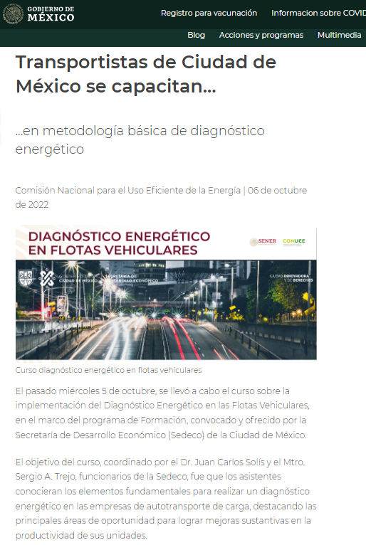 CONUEE_mx's tweet image. 📰En la siguiente #CrónicaConuee te contamos sobre Transportistas de Ciudad de México se capacitan en metodología básica de diagnóstico energético.

Da click en 🖱️gob.mx/conuee/es/arti…
@CTransp