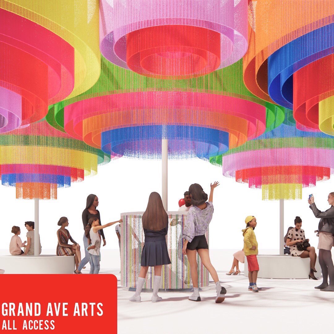 Debuting at #GrandAveArts All Access THIS Saturday 10/22: “Dream in Ribbons”! 🌈🌟 Join us as #JerryMossPlaza is transformed into an INTERACTIVE installation inspired by our community’s dreams for the future of #LosAngeles! 🎉