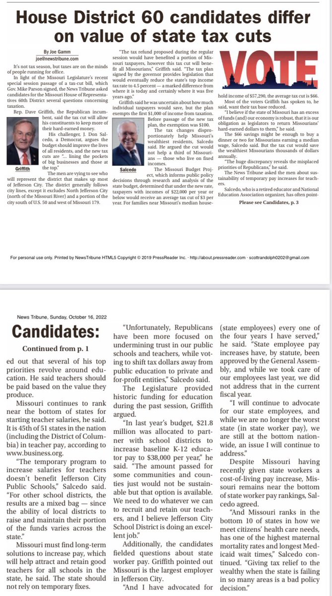 ScottRandolph02's tweet photo. Dave Griffith says he doesn’t know how much tax relief a Jeff City resident will get because he doesn’t want you to know - most will wind up in the pocket of wealthy GOP donors. #dumpdave #moleg @ColeCountyDems https://t.co/TihujEqwqT