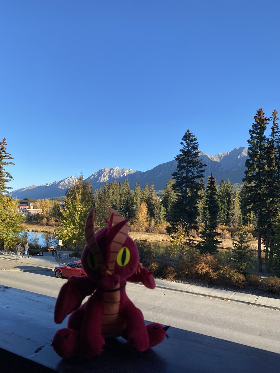 SofieRask2's tweet photo. I’ve had the honour of starting off #dralgothedragon ‘s trip around the world. Here Dralgo is in Canmore https://t.co/YCXbnRoYue