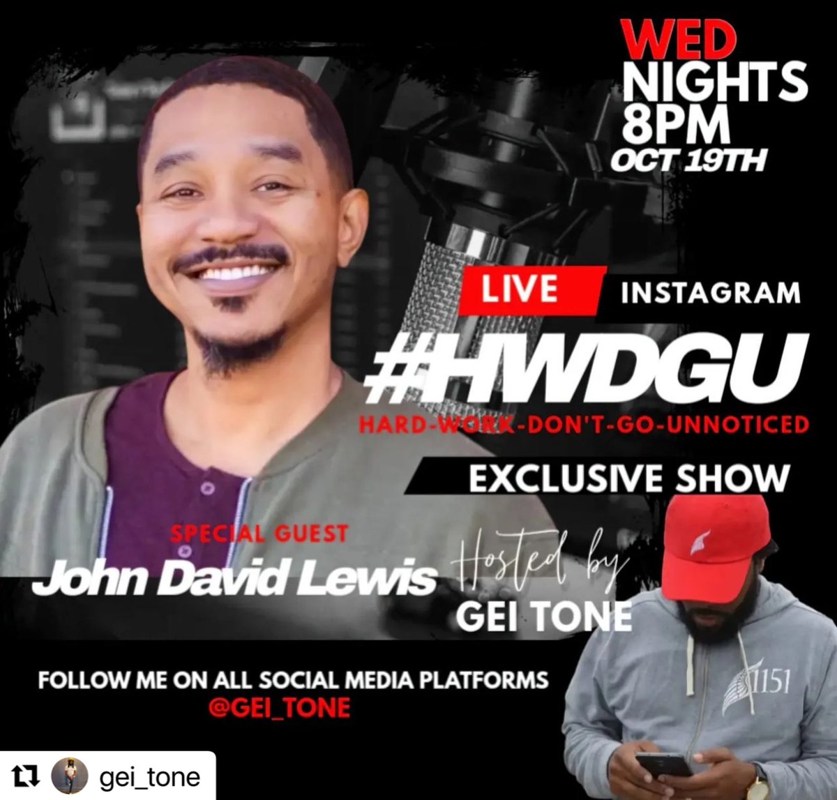 jay_bertete's tweet photo. Tune in This Wednesday 8pm to @hwdgu_ (Hard Work Don't Go Unnoticed) Podcast with Host @gei_tone
Special Guest
@2womuchme
#gei #geinetwork #geibusiness #podcast #photooftheday #viral
#hardworkdontgounnoticed #2022 #october #health #wealth #happiness #geitone https://t.co/801AVO9Oza