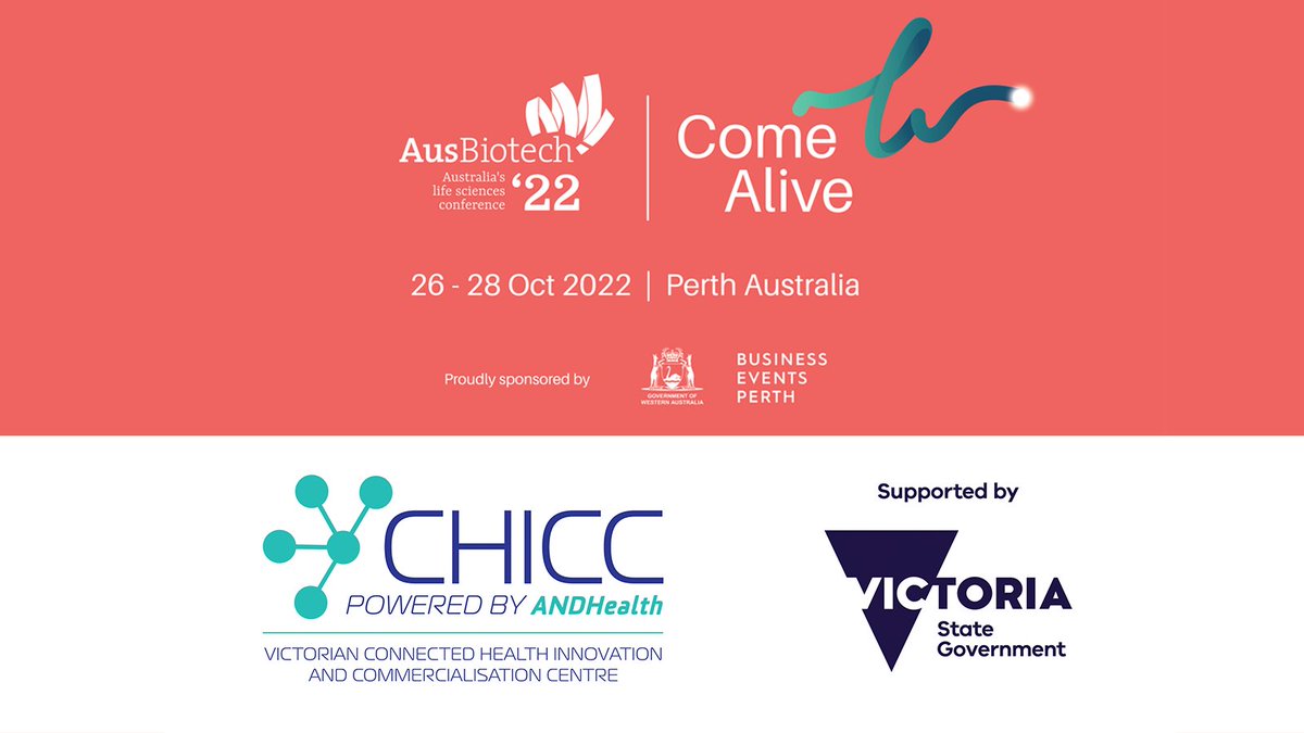 ANDHealthAU's tweet photo. Discover the Victorian Connected Health Innovation & Commercialisation Centre (#CHICC), powered by ANDHealth and supported by the Victorian Government, at #AusBio22!
CHICC will be part of the Victorian Government Exhibition Stand (53) in the Bioindustry Exhibition. https://t.co/DTVUiATLh6