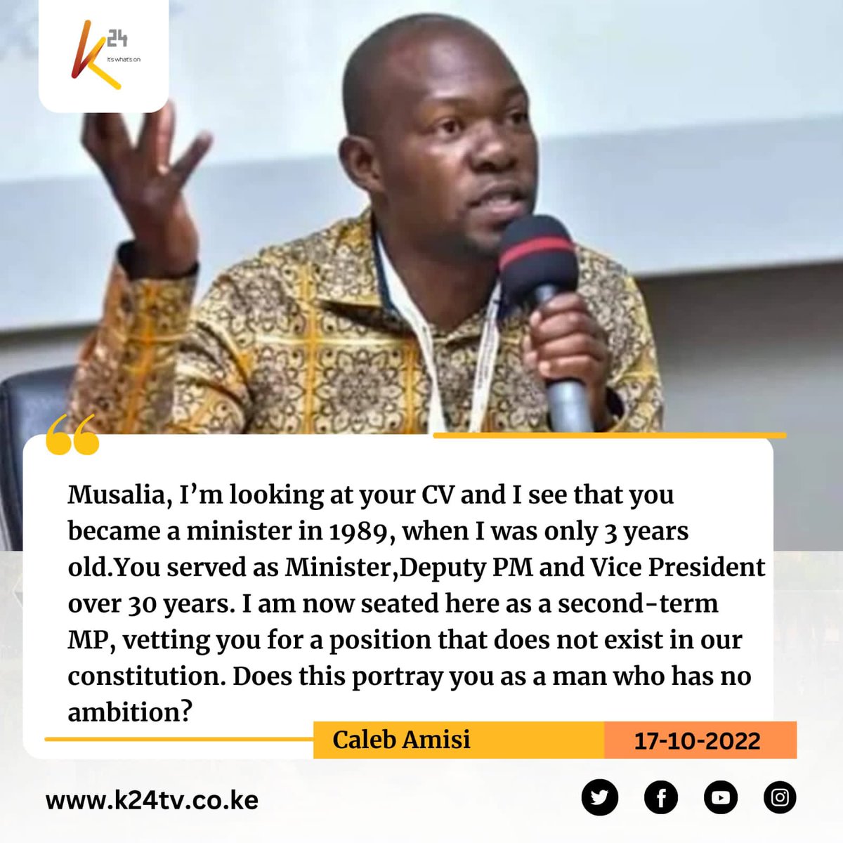 Apart from being an MP what will Amisi be? What is his Raila Odinga now? He should learn from his Azimio presidential candidate that AMBITIONS  should be managed. 
2027 we shall stop your ambitions.