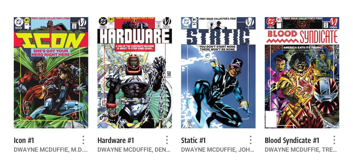 slurmo's tweet photo. Never stuck with any Milestone comics back in the day besides Xombi. Just read #1-4 of the core series and was surprised that I disliked Static out of all of them. Then I read issue 4, now I get it. Still dig Blood Syndicate the most though.
#comicsstump #DuaneMcDuffie https://t.co/MaFUMxbknu