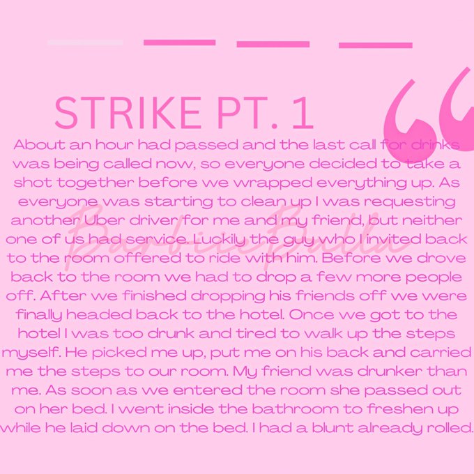 NEW EROTIC STORY                      &ldquo;Strike Pt.1&rdquo;  Click the link below for the full story https://t