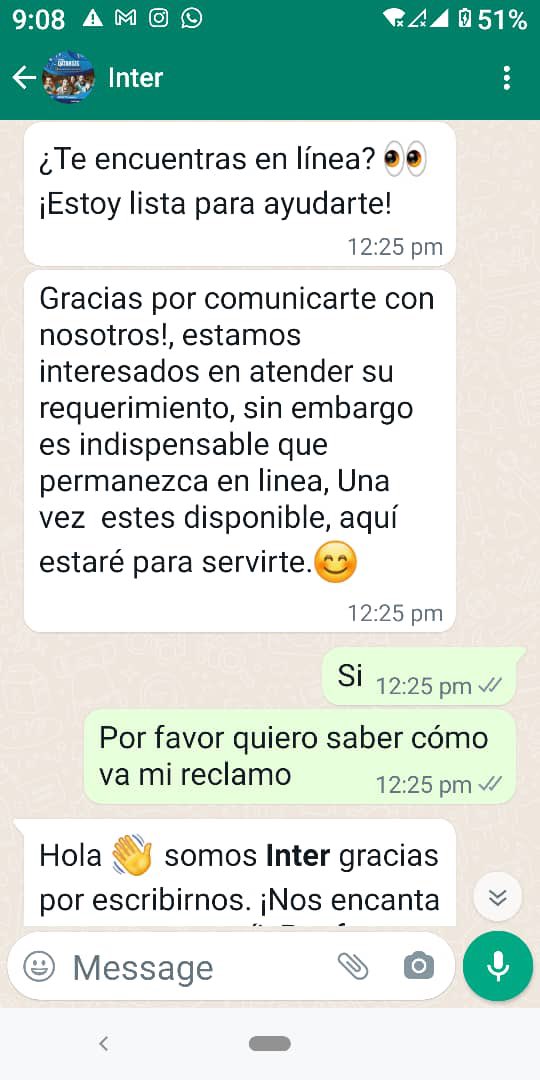 eduardooolmos_'s tweet photo. @InterCliente @TuMundoInter Un minuto para atender las necesidades de sus usuarios, el peor servicio al cliente que he visto, tengo una semana sin internet y esta es su respuesta , son unos mediocres, careros y una mala compañía. https://t.co/c1LuXo45LS