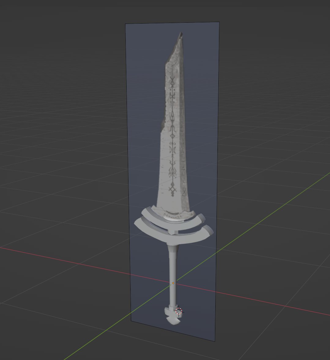 ShodaMashin's tweet photo. Having a modelling day in #blender 
This here's the Dark Knight weapon from last raid tier in #FF14, I used it for ages when I got mine.
The finished version looks great with fancy shaders and animations, hopefully we can recreate that😬
#FFXIVART https://t.co/rMEDK1FBF0