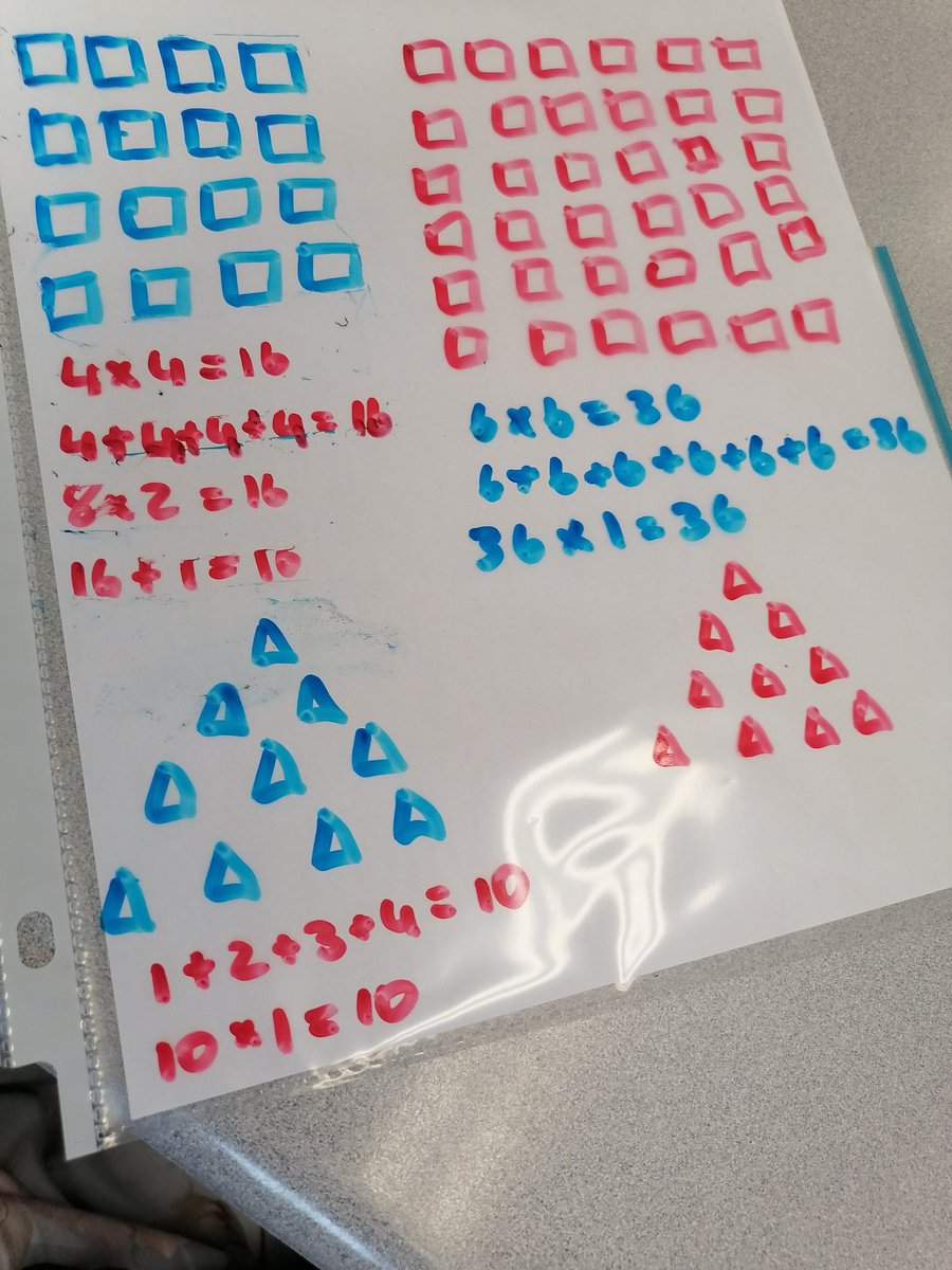 MsBashir12's tweet photo. Showing number squares and triangles while learning about special numbers. https://t.co/5ubf8dEHlj