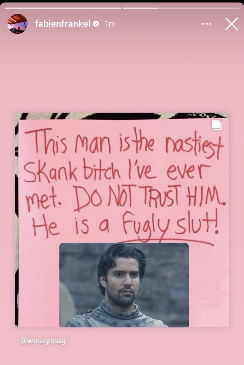 Fabien Frankel (Criston Cole actor) just posted this on his insta story 💀