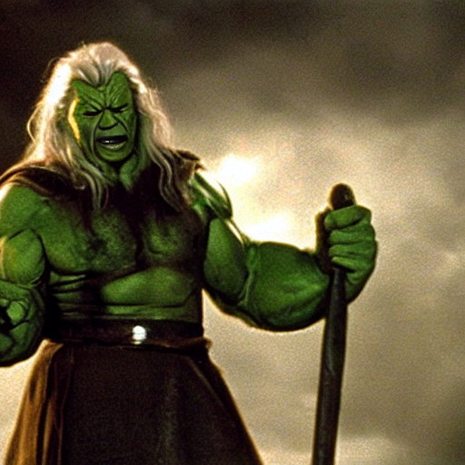 timothecles's tweet photo. Gotta love stable diffusion. Gandalf as the Hulk https://t.co/OQ9G6Zwn9M