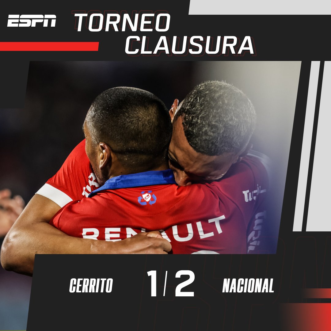 ESPNUruguay's tweet photo. 🚨 ¡#NACIONAL CAMPEÓN DEL TORNEO CLAUSURA! 🏆

⚽️ El tricolor venció 2-1 a #Cerrito con goles de Fagúndez y Carballo y conquistó el título a falta de una fecha para el final. 

▶️ No te pierdas el 🇺🇾 #CampeonatoUruguayo en #StarPlusLA. https://t.co/LQKu0lPxh6
