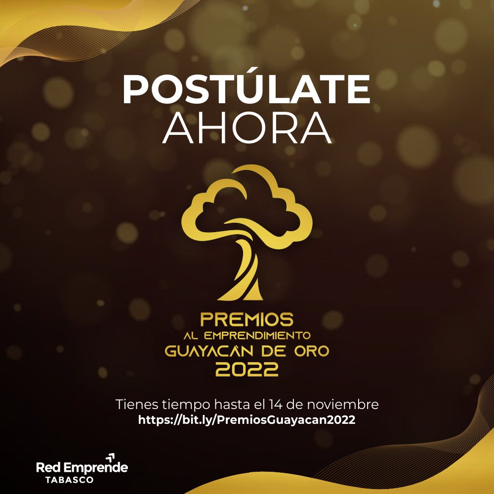 👉 Participa en los Premios al #Emprendimiento Guayacán de Oro 2022, premios al #EcosistemaEmprendedor de #Tabasco 🥇 reconocemos la labor anual de los actores del emprendimiento en nuestro estado.

¡Postúlate y conoce las categorías! ✅
📲 bit.ly/PremiosGuayaca…
RT