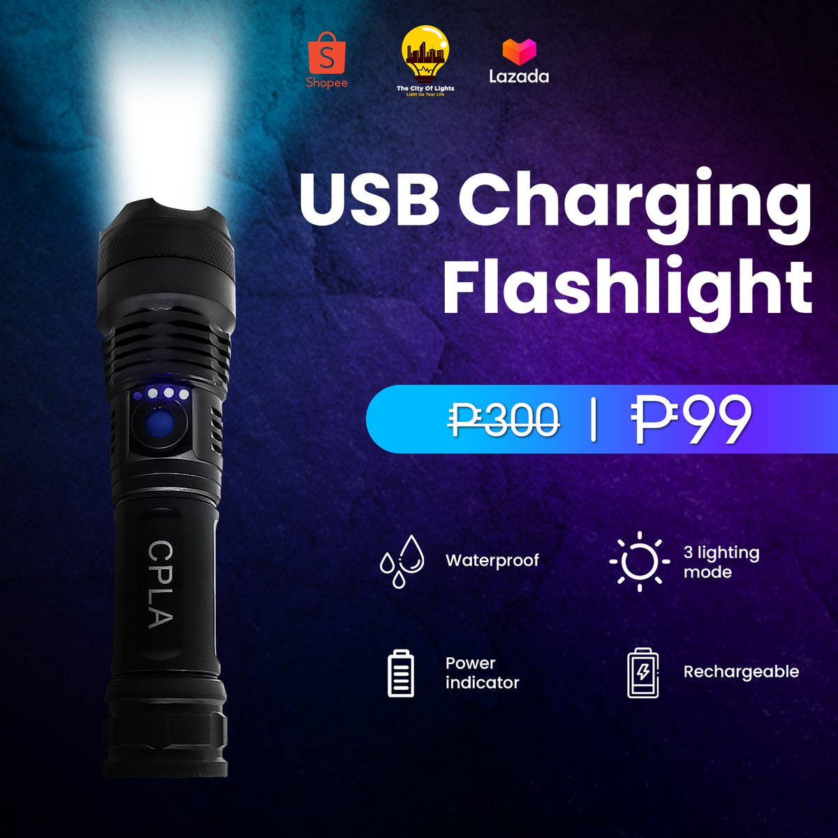 tcls_ph's tweet image. You don't need to remove the battery ever again! This led flashlight features a built-in charging port so you can recharge the battery.🔦

Buy Now!🛒
Shopee 🔗 tinyurl.com/496x5b4s
Lazada 🔗 tinyurl.com/527hxj4f

#TheCityofLightsPH #RechargeableFlashlight #Discounted
