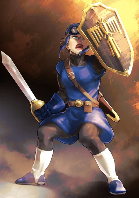#ドラクエ塗り絵部蛍さんのローレシア王子を塗らせていただきましたたくましい身体と勇ましい姿がとにかくかっこいい!とっても楽しかったです!ありがとうございました  
