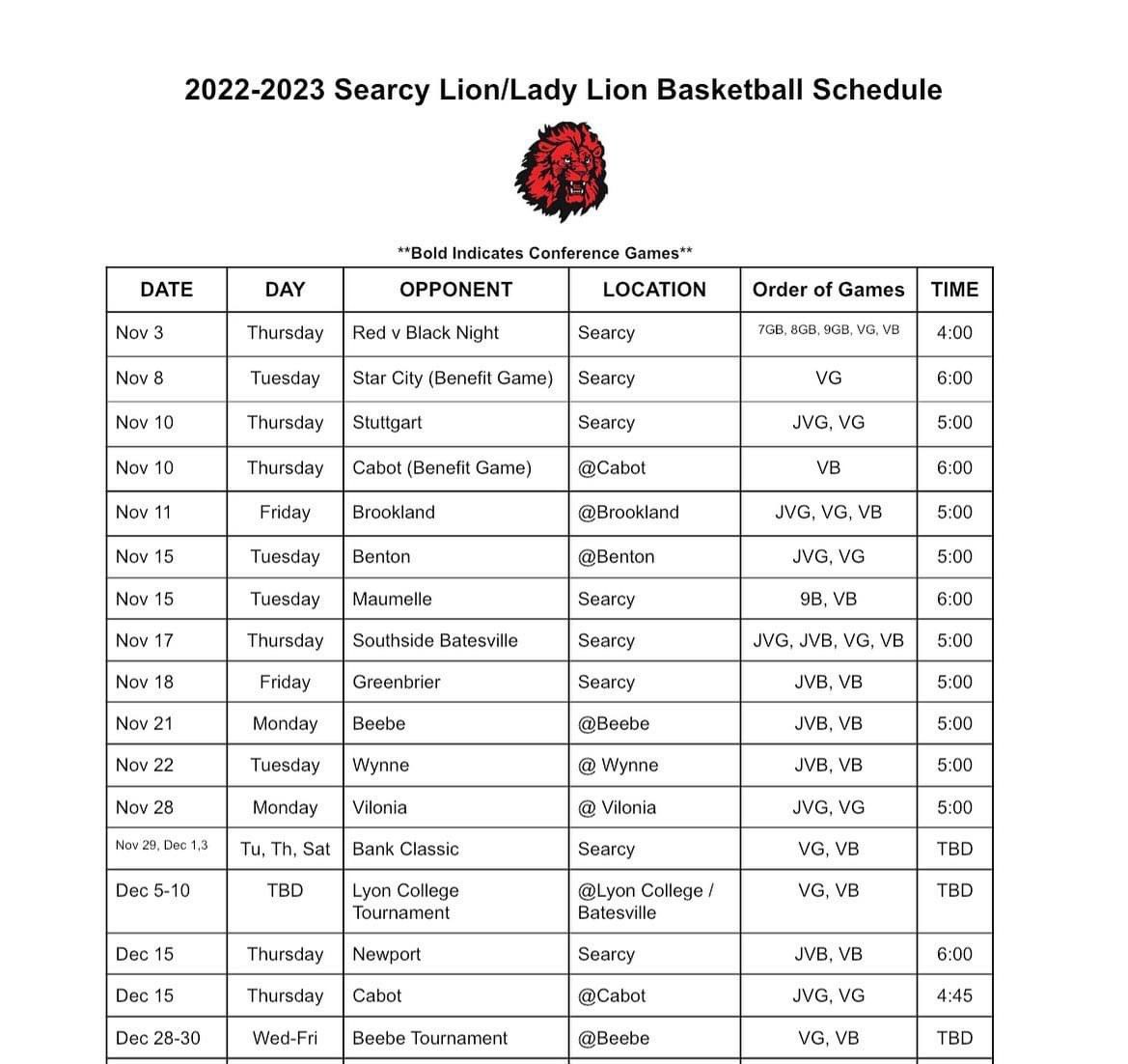 Non-Conference Schedule. 🎥