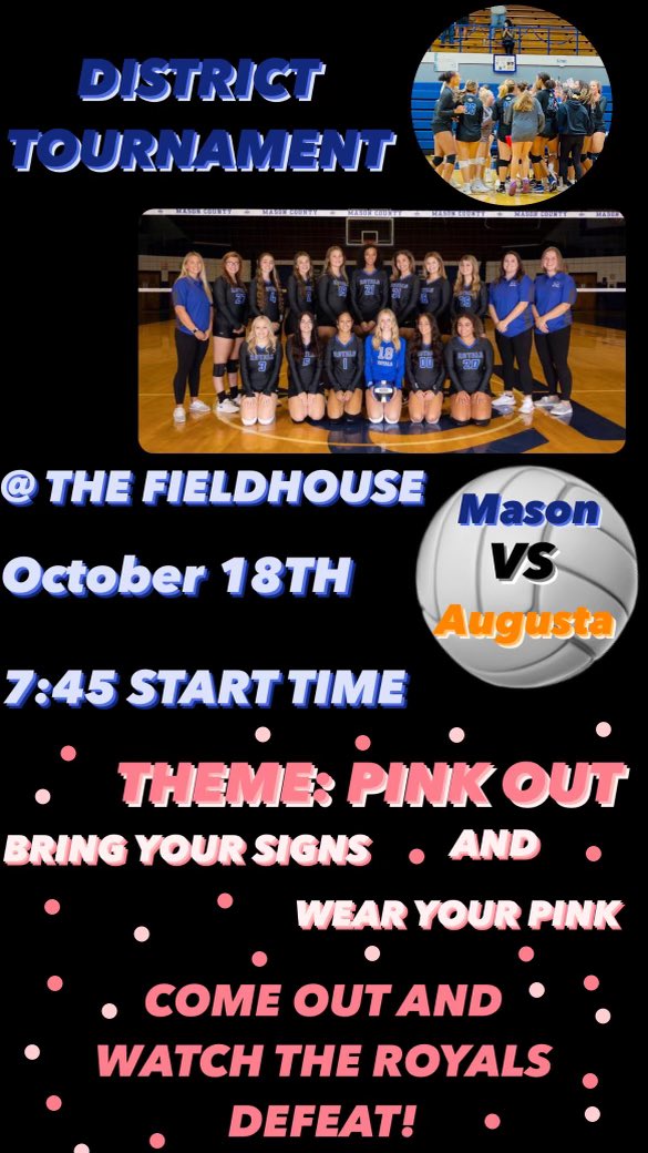 MasonCountyVB's tweet photo. Pink out tomorrow! https://t.co/d6qkvZotqs