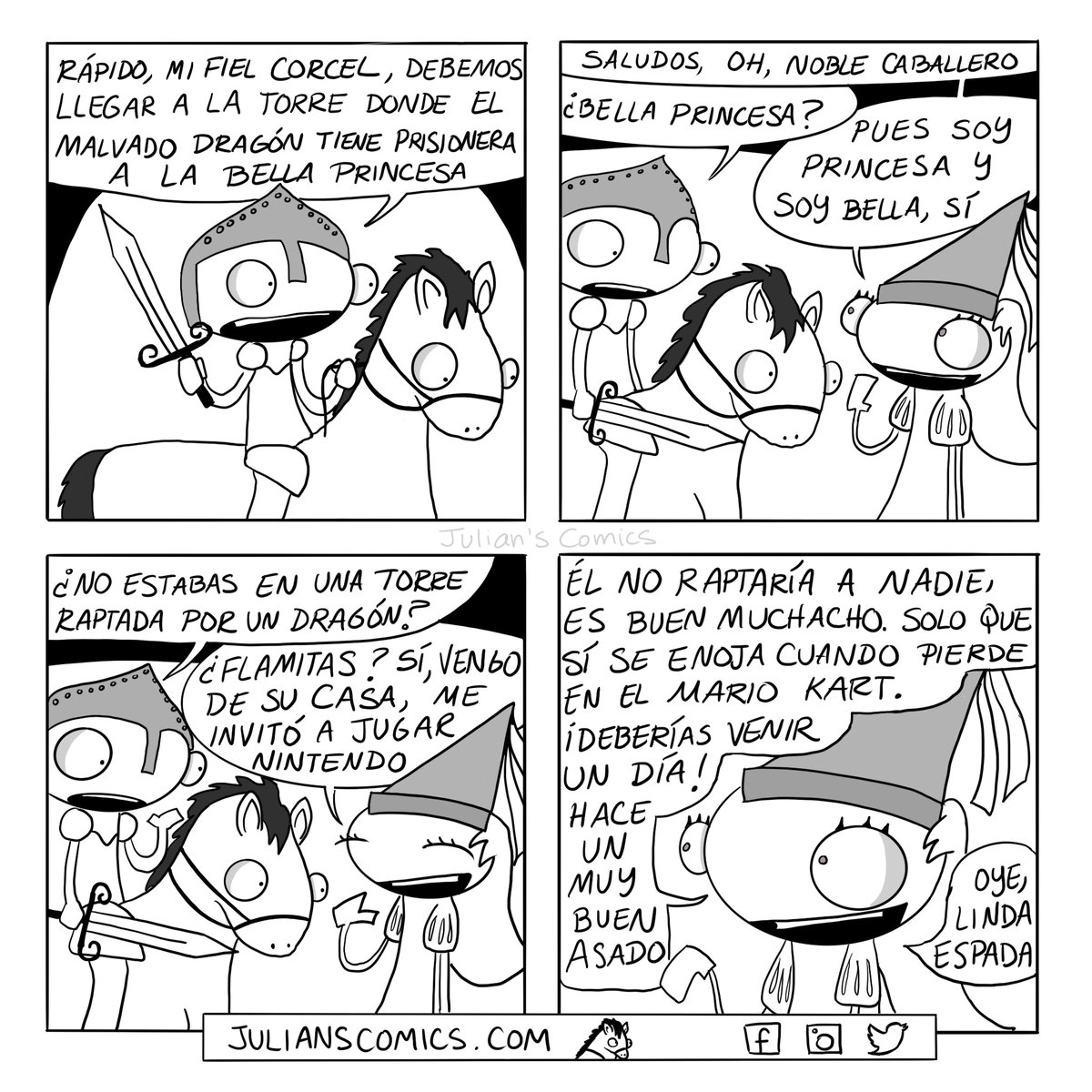 ComicsJulianss's tweet photo. Greetings o' noble knight! / Saludos, ¡oh noble caballero! 🐎⚔️ https://t.co/WS3JNKFFqC