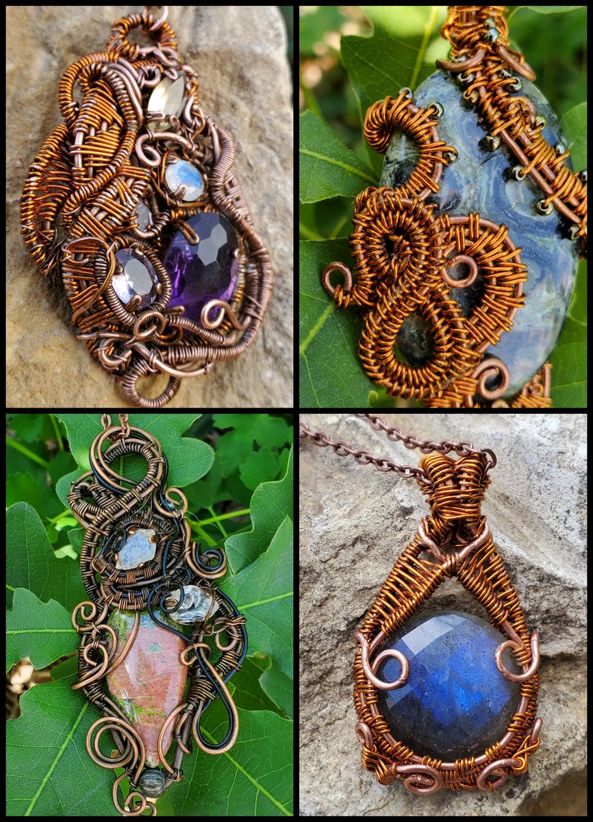 jaded_ink's tweet photo. Hours upon hours of wrapping and weaving, handcrafting one of a kind new age and metaphysical jewelry, and then hours more building my website. Take a moment, if you could, and see what I've been doing. 
https://t.co/YTCdbZx52D https://t.co/5ymoCk5rmh